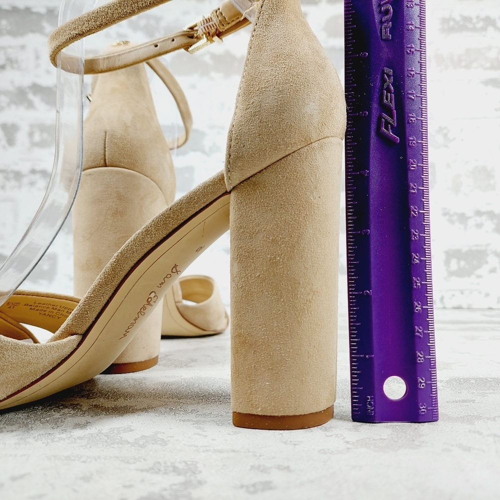 New Sam Edelman Yancy Nude Leather Ankle Strap Sandal  F353 - Picture 8 of 13